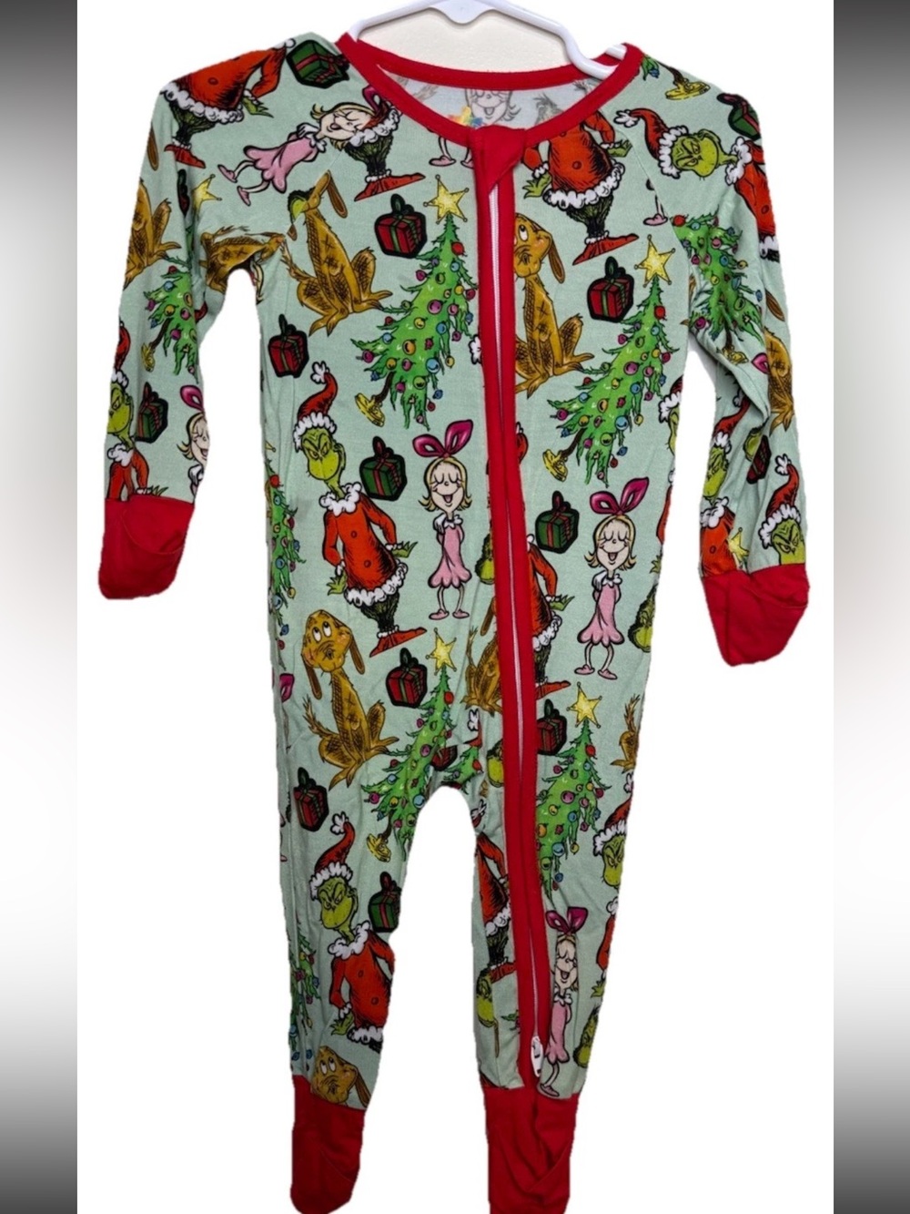 The Grinch Who Stole Christmas Sleeper Pajamas Bamboo Baby Boy 3-6 Months